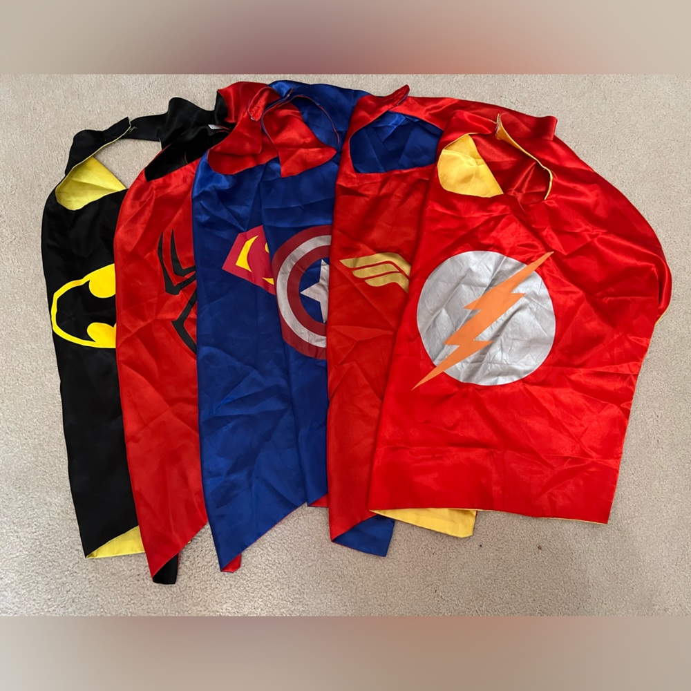 Lot of 6 Kids Superhero Capes